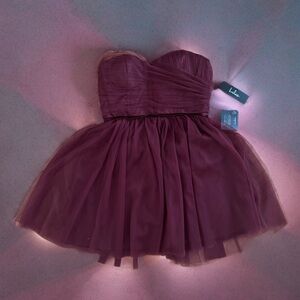 Lulu's  Ruched Strapless Babydoll Dress